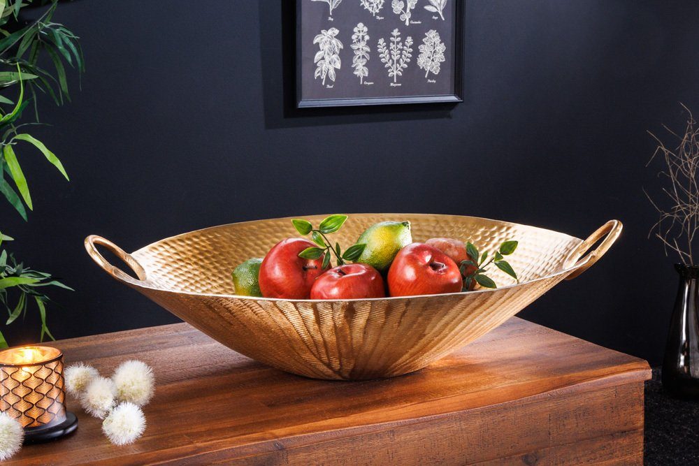 riess-ambiente Dekoschale ORIENT 55cm gold (Einzelartikel, 1 St), Wohnzimmer · Accessoires · Schlüssel · Hammerschlag · Handmade · Boho