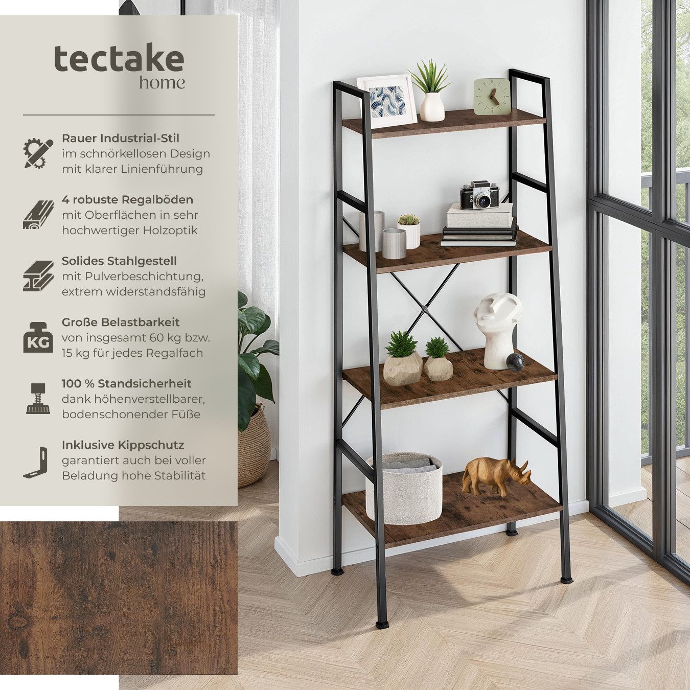 tectake Leiterregal Stufenregal Liverpool 61,5 x günstig online kaufen