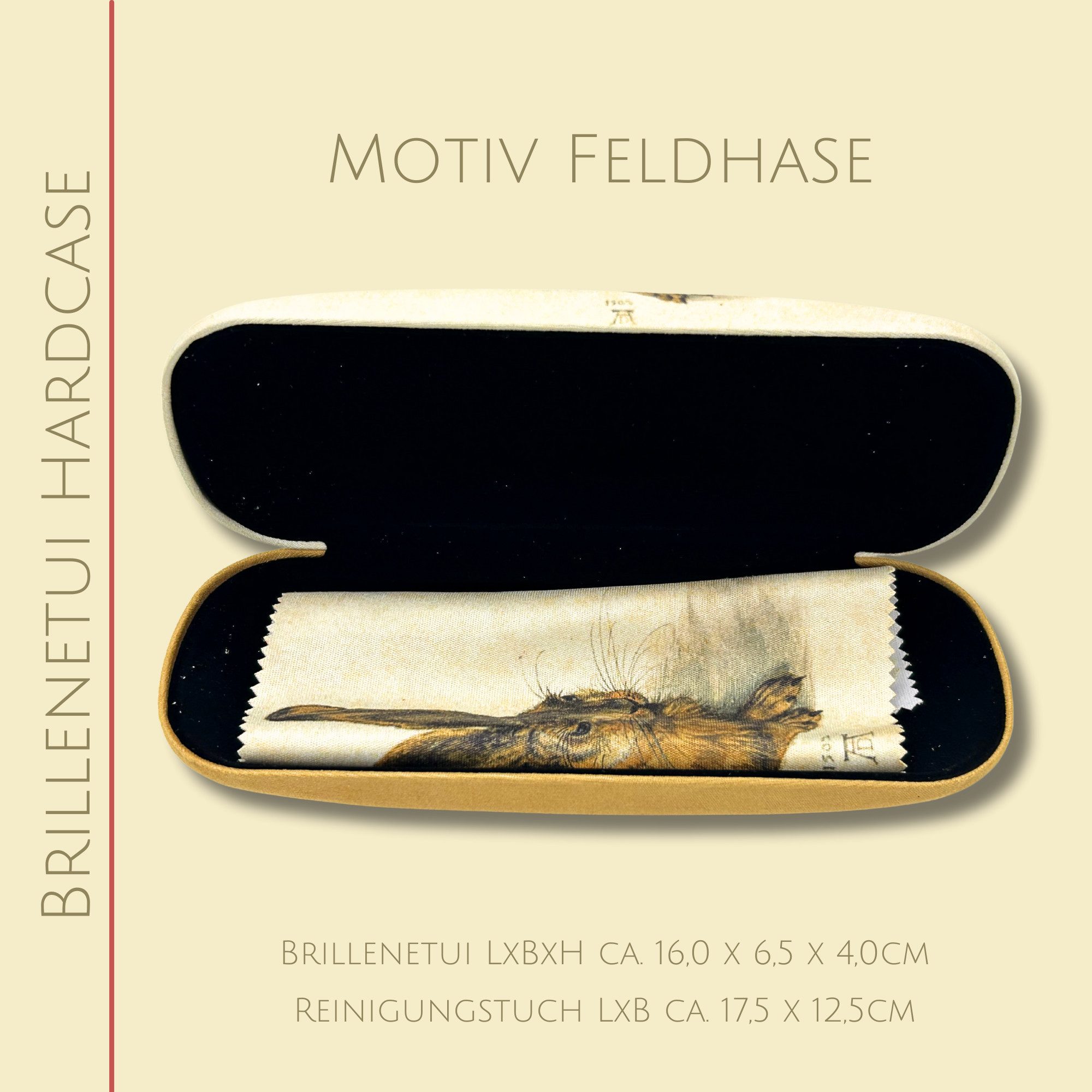 Fridolin Brillenetui Brillenetui Hardcase mit Stoffbezug und Reinigungstuch aus Mikrofaser