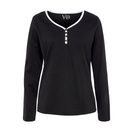 Vivance Dreams Pyjamaoberteil mit Paspel und kurzer Zier-Knopfleiste