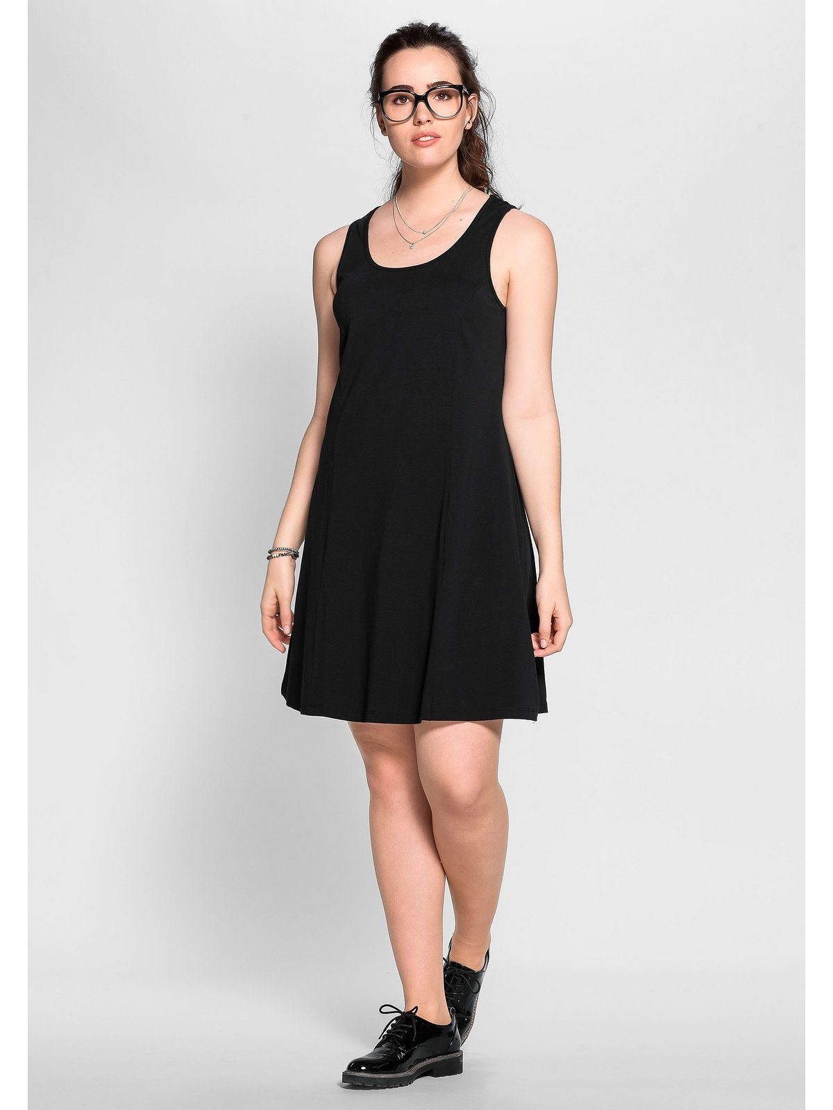 Sheego Jerseykleid "Große Größen", mit breiten Trägern günstig online kaufen