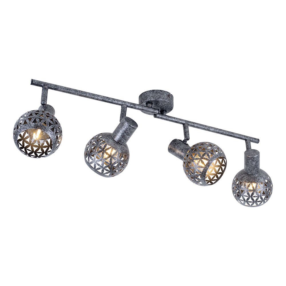 Globo LED Deckenspot, Leuchtmittel inklusive, Deckenleuchte Spotleiste nicht 4 Strahler Deckenlampe E14 grau schwenkbar