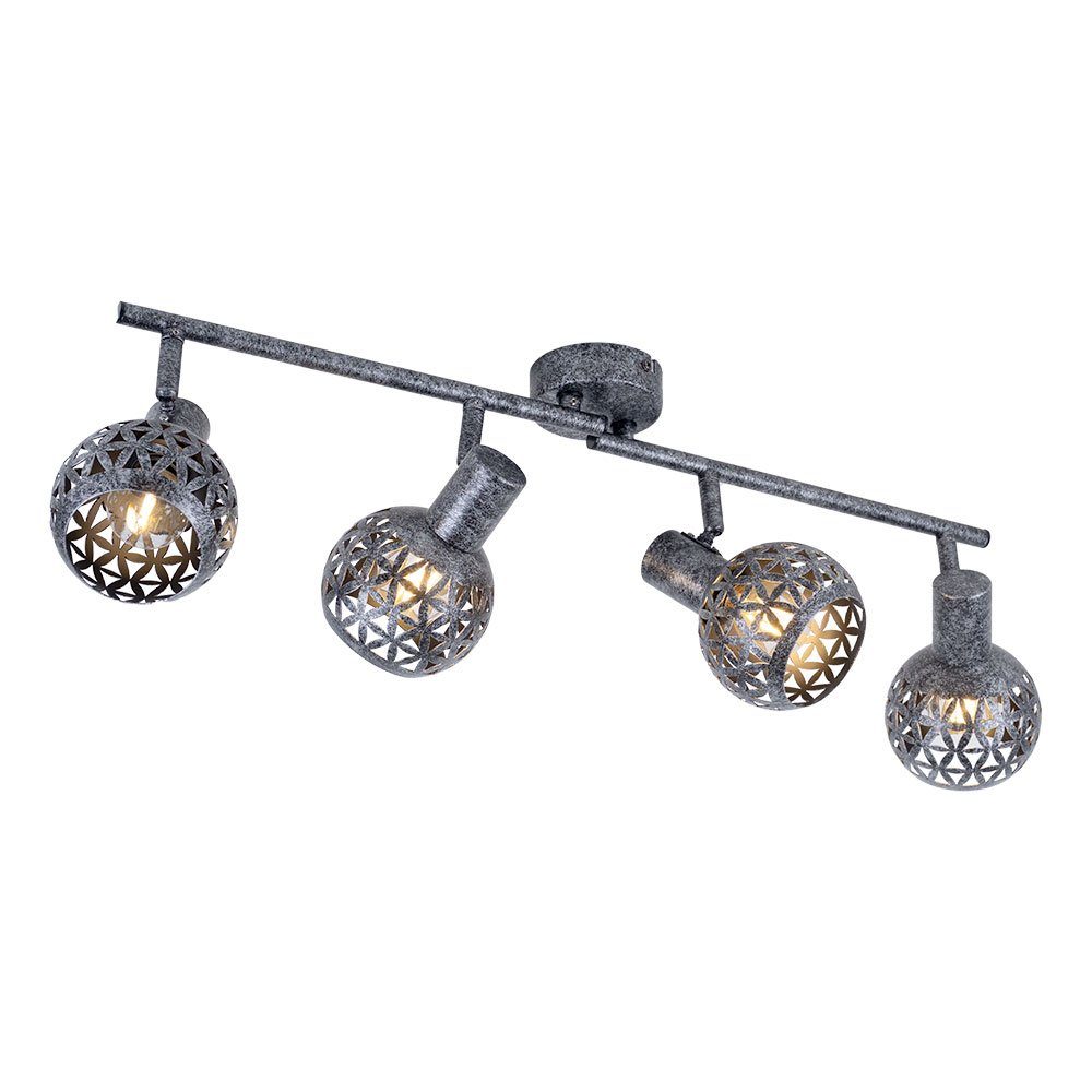 Spotleiste schwenkbar 4 nicht Globo Deckenlampe Strahler Deckenleuchte inklusive, Leuchtmittel Deckenspot, E14 LED grau