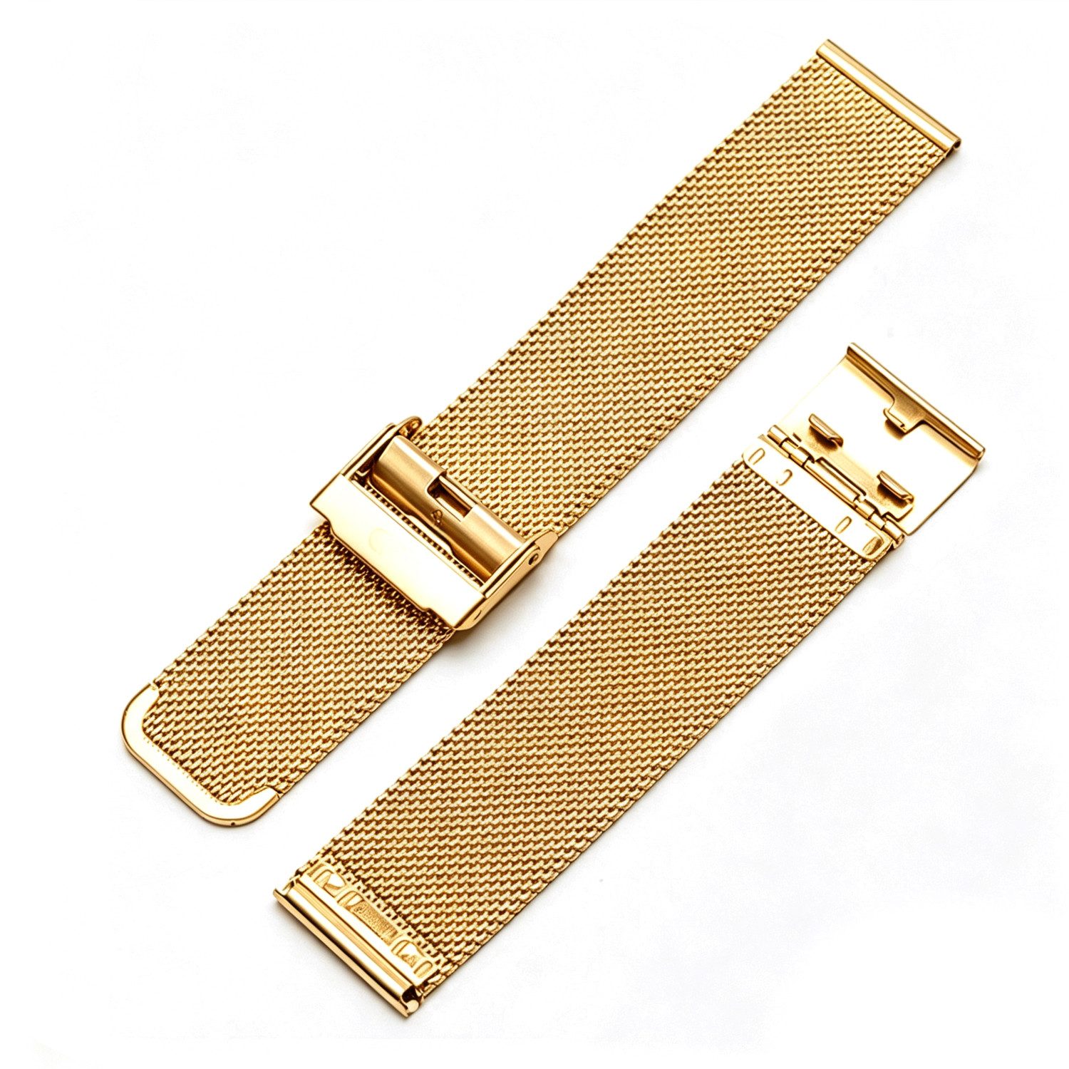 BOOD Uhrenarmband 20/22mm Uhrenarmband,Mesh-Edelstahl,Interlock-Sicherheitsverschluss – Bild 3 von 5