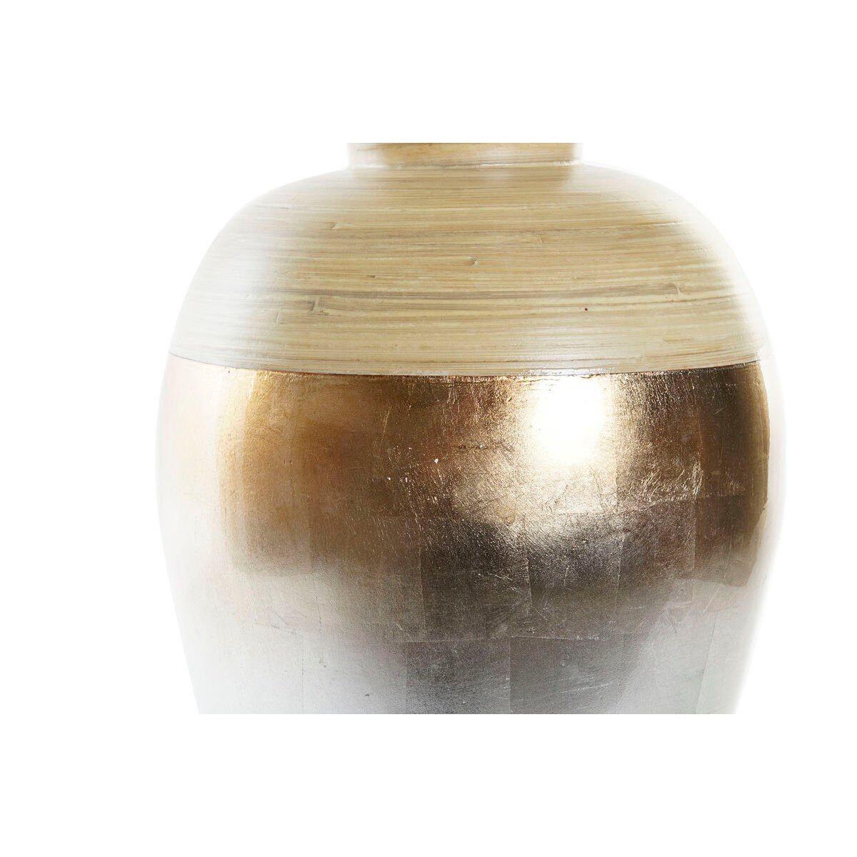 DKD Home Decor Dekovase Vase Home Silberfarben Perlmutt Golden Bambus natürlich Decor DKD Trop