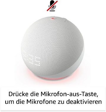 Amazon Echo Dot mit Uhr 5. Generation WLAN Alexa Bluetooth-Lautsprecher (WLAN (WiFi), Bluetooth, A2DP Bluetooth, AVRCP Bluetooth, mit Sprachsteuerung Smart Speaker, LED-Lichtring, eero integriert)