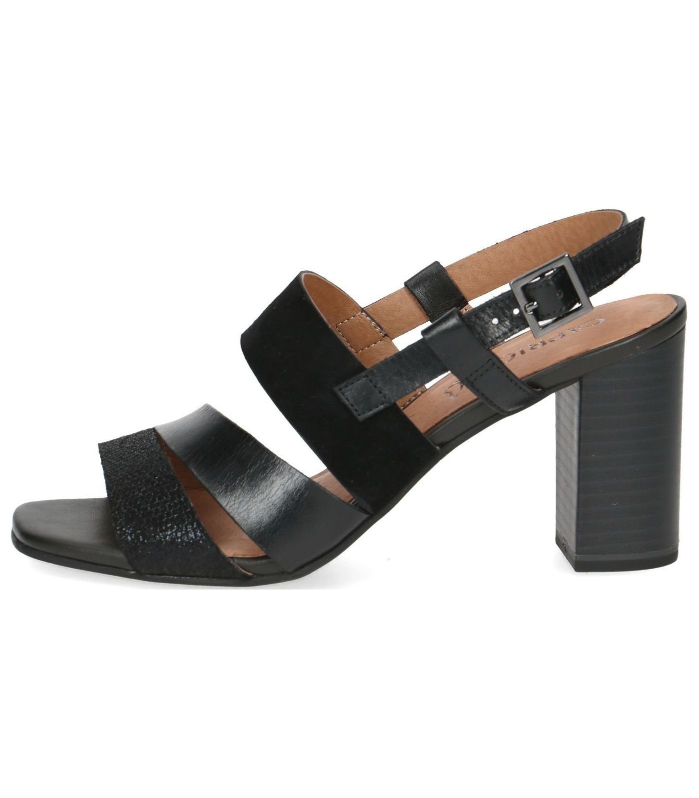 High-Heel-Sandalette Schwarz Caprice Sandalen Leder