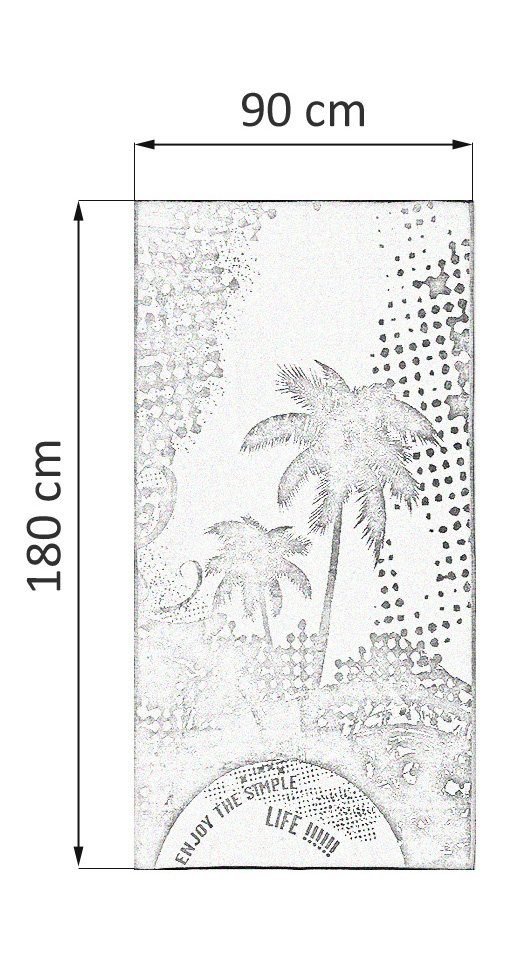 Badetuch cm 90x180 Lashuma Frottee, Großes Palmas, Handtuch Velours Strandtuch Velours, Las