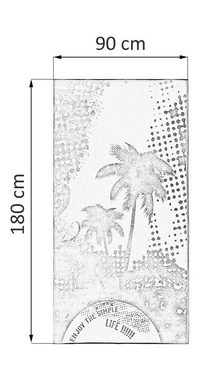 Lashuma Strandtuch Las Palmas, Velours Frottee, Großes Handtuch Velours, Badetuch 90x180 cm