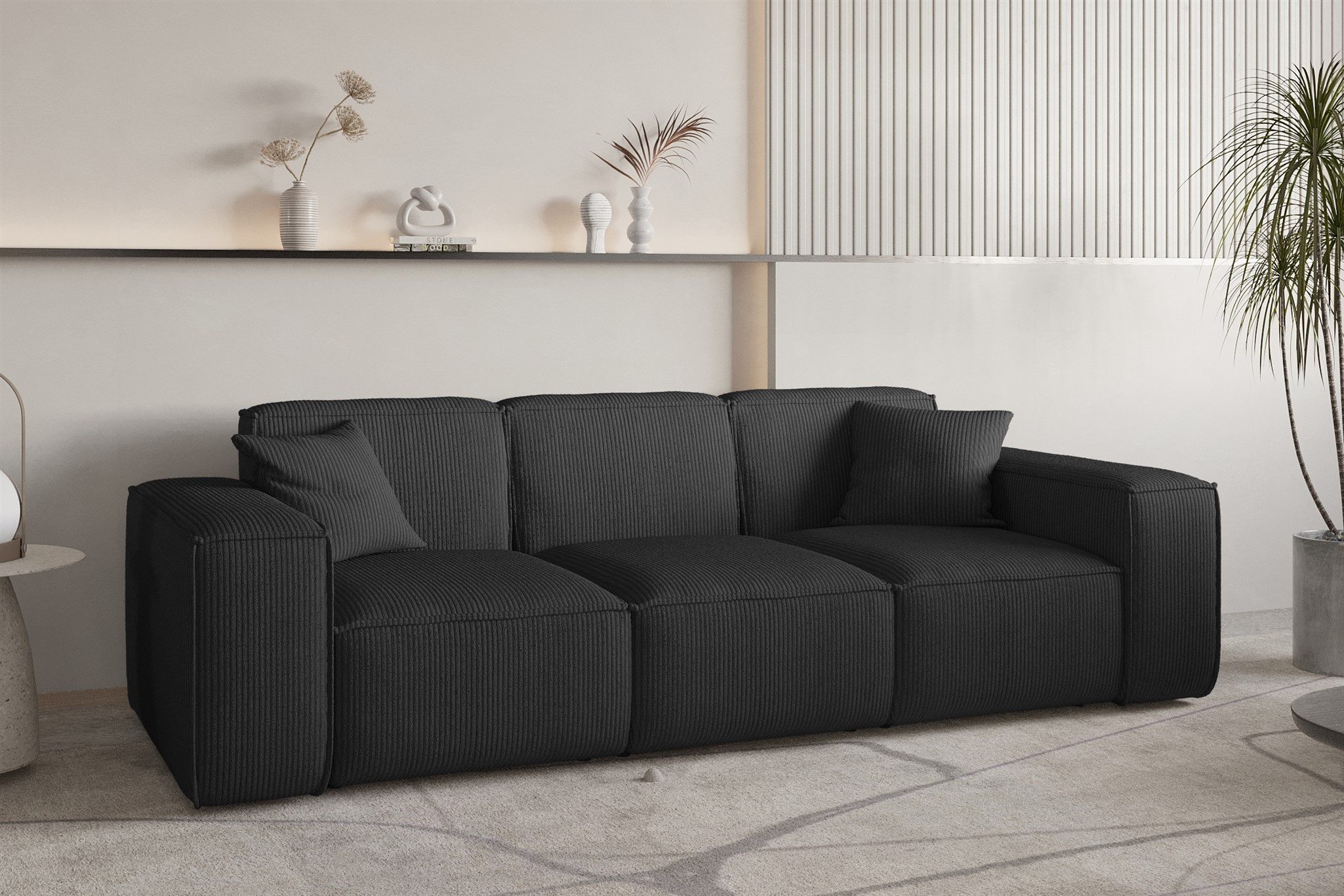 Fun Möbel 3-Sitzer Sofa Designersofa CELES PREMIUM in Stoff Scala, Auch als Set erhältlich