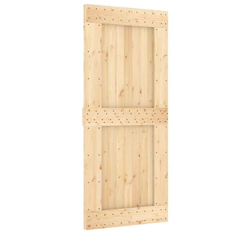 Thumbnail - vidaXL Schiebetür Schiebetür mit Beschlag 90x210 cm Massivholz Kiefer