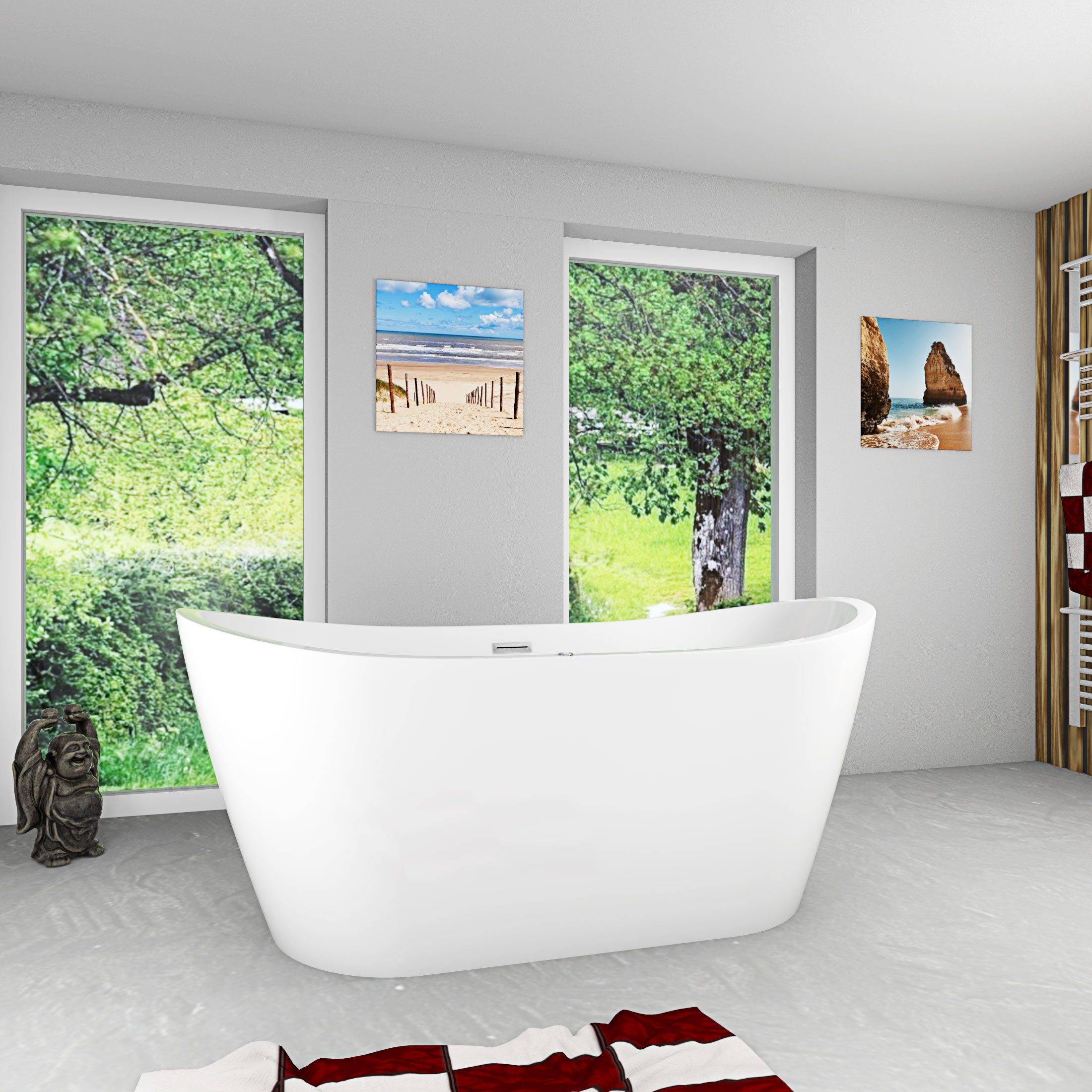 AcquaVapore Whirlpool-Badewanne freistehende Badewanne Wanne F13 180x92cm W günstig online kaufen