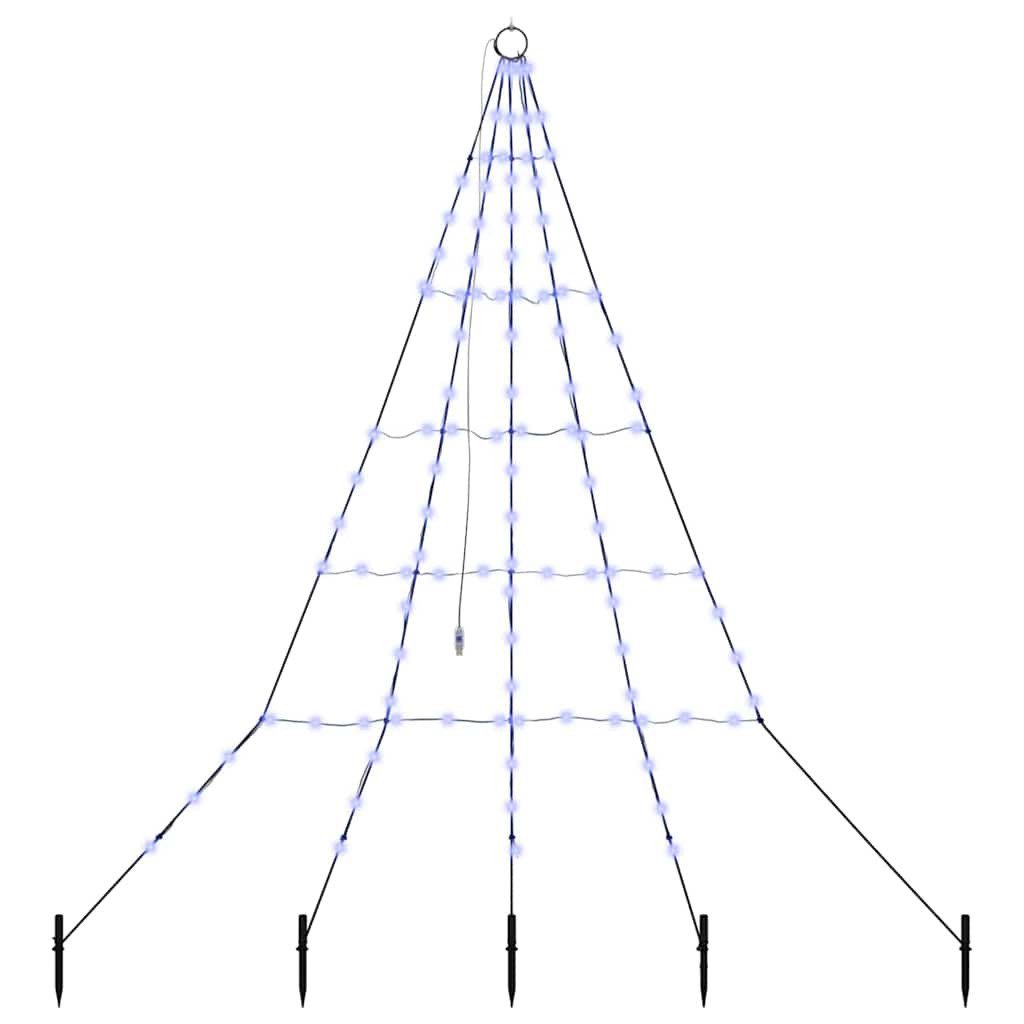 vidaXL LED Baum LED Weihnachtsbaum mit Erdspießen Blau 182 cm Metall