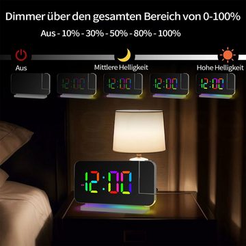 MAGICSHE Projektionswecker Digital Wecker LED elektronische Uhr bunter Nachtlicht Wecker