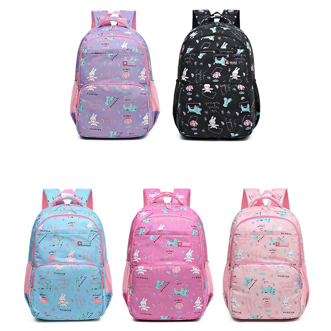 DÖRÖY Schulranzen Schultaschen für Kinder bis Klasse, Schulrucksäcke,Geschenke Rosa 1. der 6