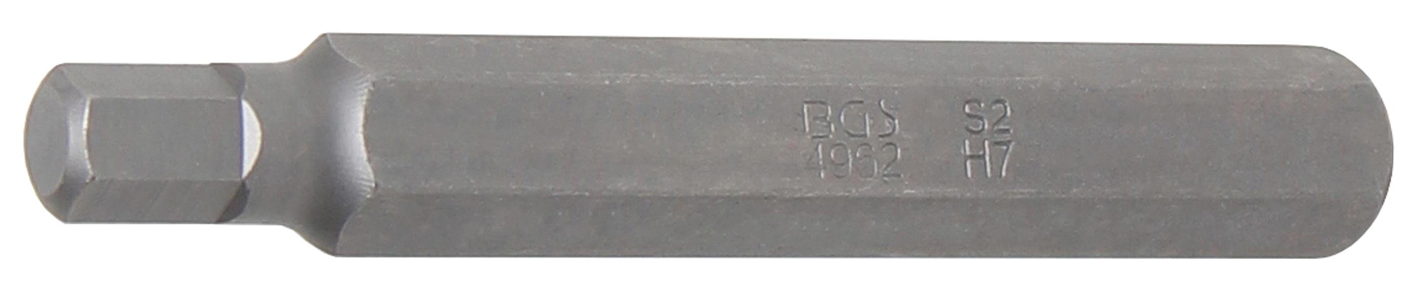 BGS technic Sechskant-Bit Bit, Länge 75 mm, Antrieb Außensechskant 10 mm (3/8), Innensechskant 7 mm