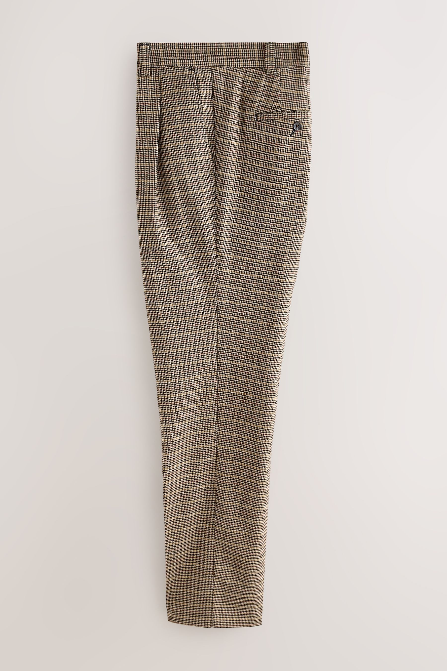 Next Stoffhose Elegante Straight Fit Hose mit Karos + Bundfalten (1-tlg) günstig online kaufen