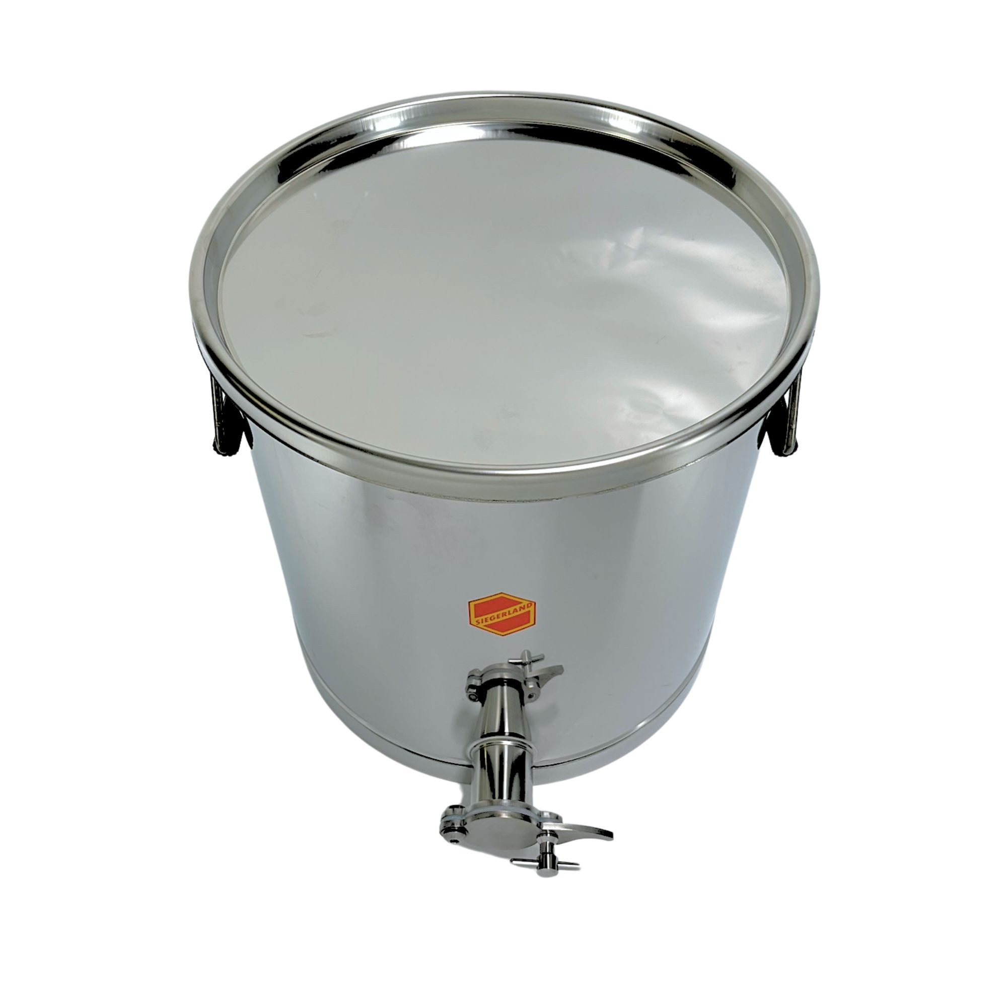Siegerland Aufbewahrungssystem 25A 25kg Abfüllbehälter Edelstahl mit Auflagedeckel, Abfüllbottich für Honig