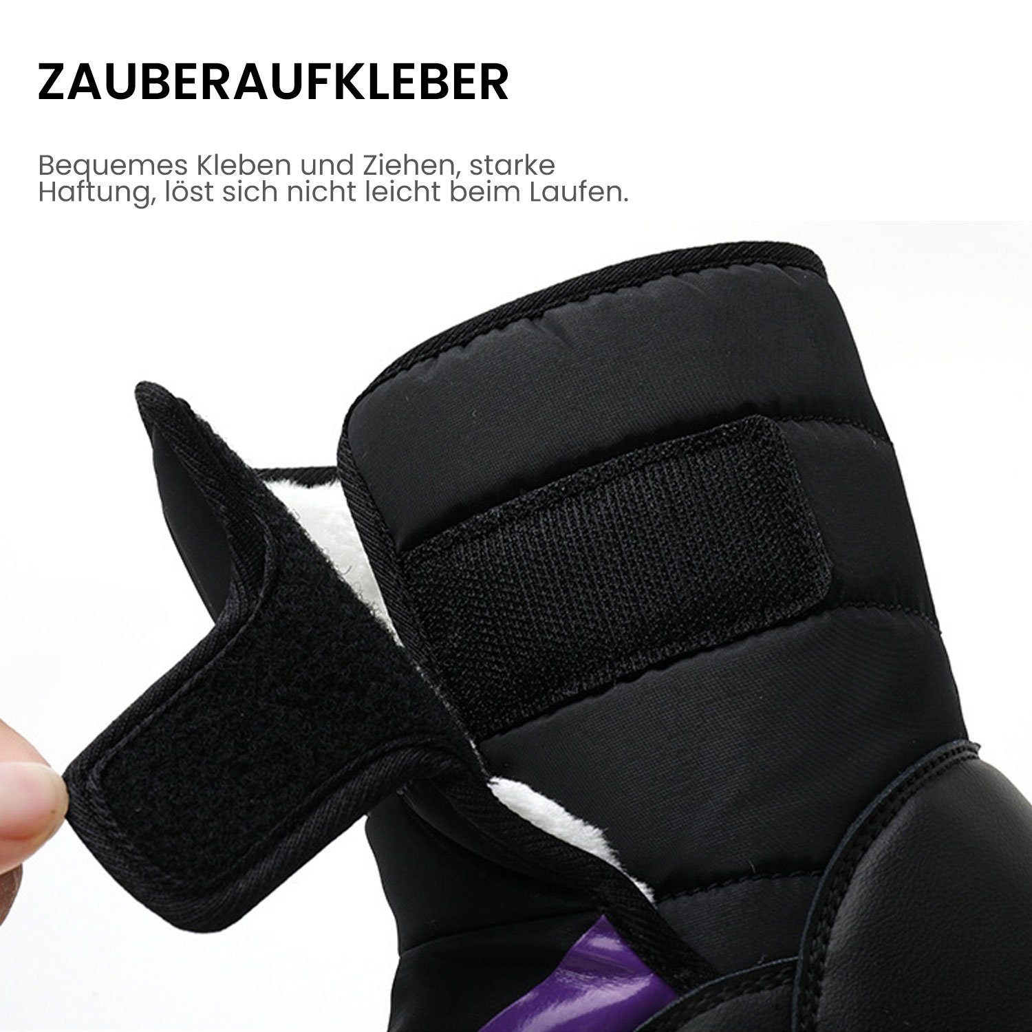 Daisred Winterstiefel für Kinder Snowboots Mädchen Schwarz Jungen Schneestiefel