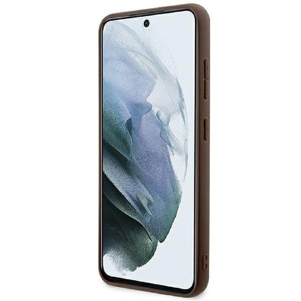 Guess Handyhülle Case Galaxy S24 Plus Kunstleder braun Logo goldfarben 6,7 Zoll, Kantenschutz – Bild 5 von 5