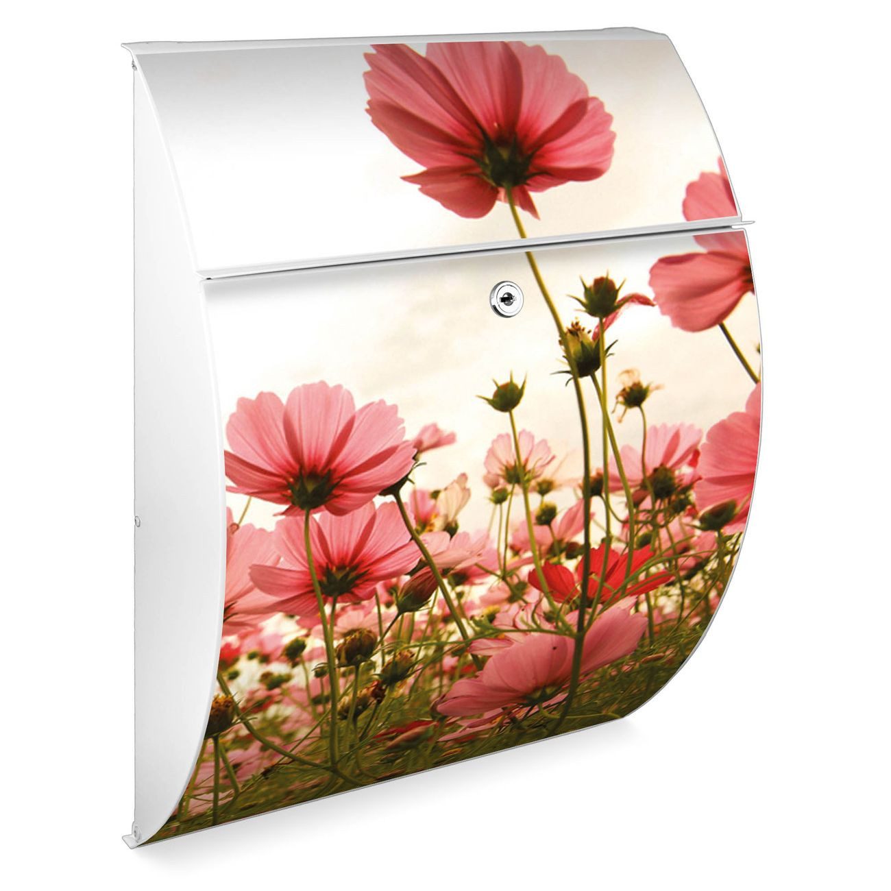 banjado Wandbriefkasten Stahl Schmuckkörbchen (Wandbriefkasten witterungsbeständig, pulverbeschichtet), 33,5 x 46 x 13 cm