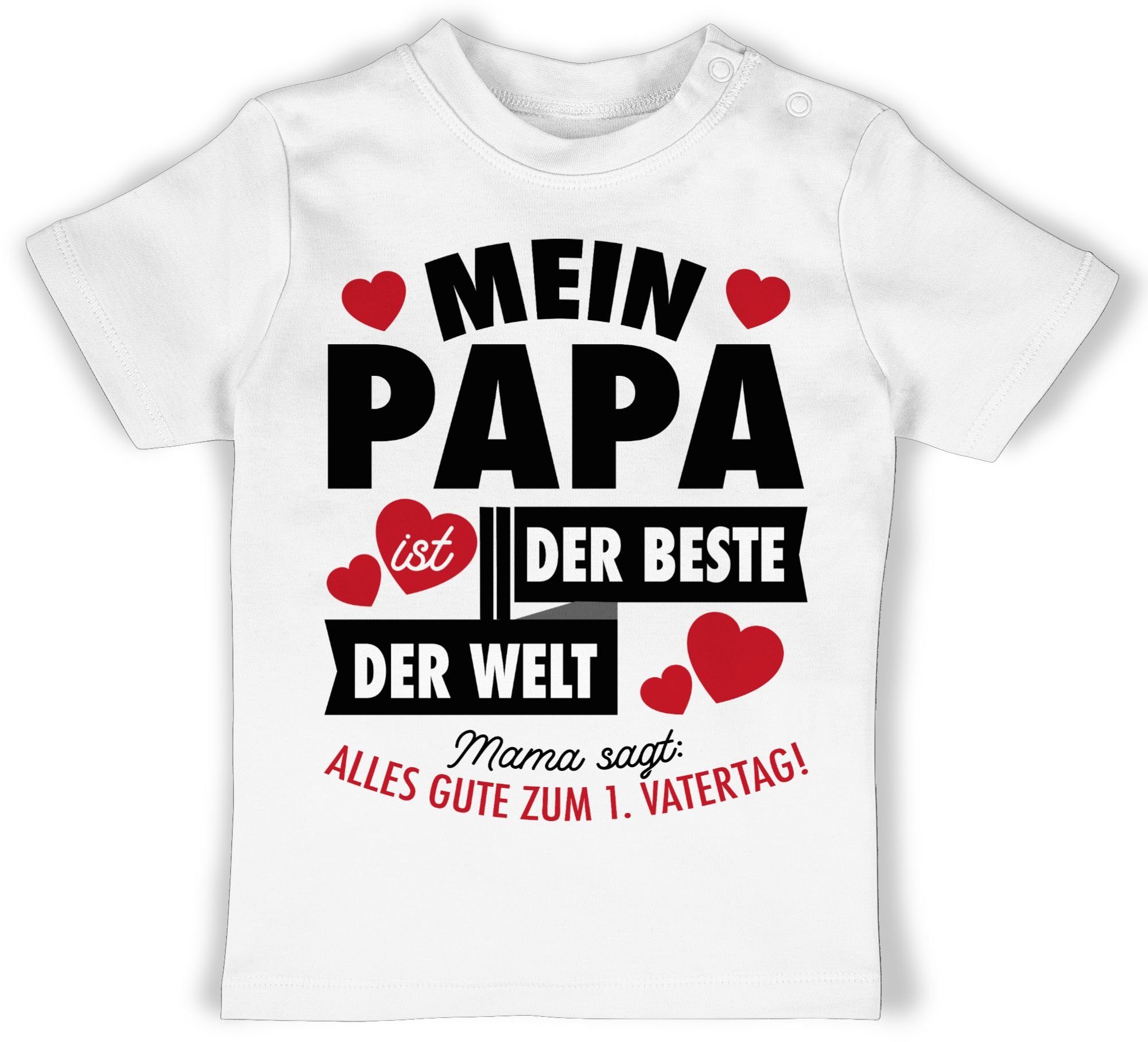 Shirtracer T-Shirt Mein Papa ist der Beste der Welt Geschenk Vatertag Baby 3 Weiß