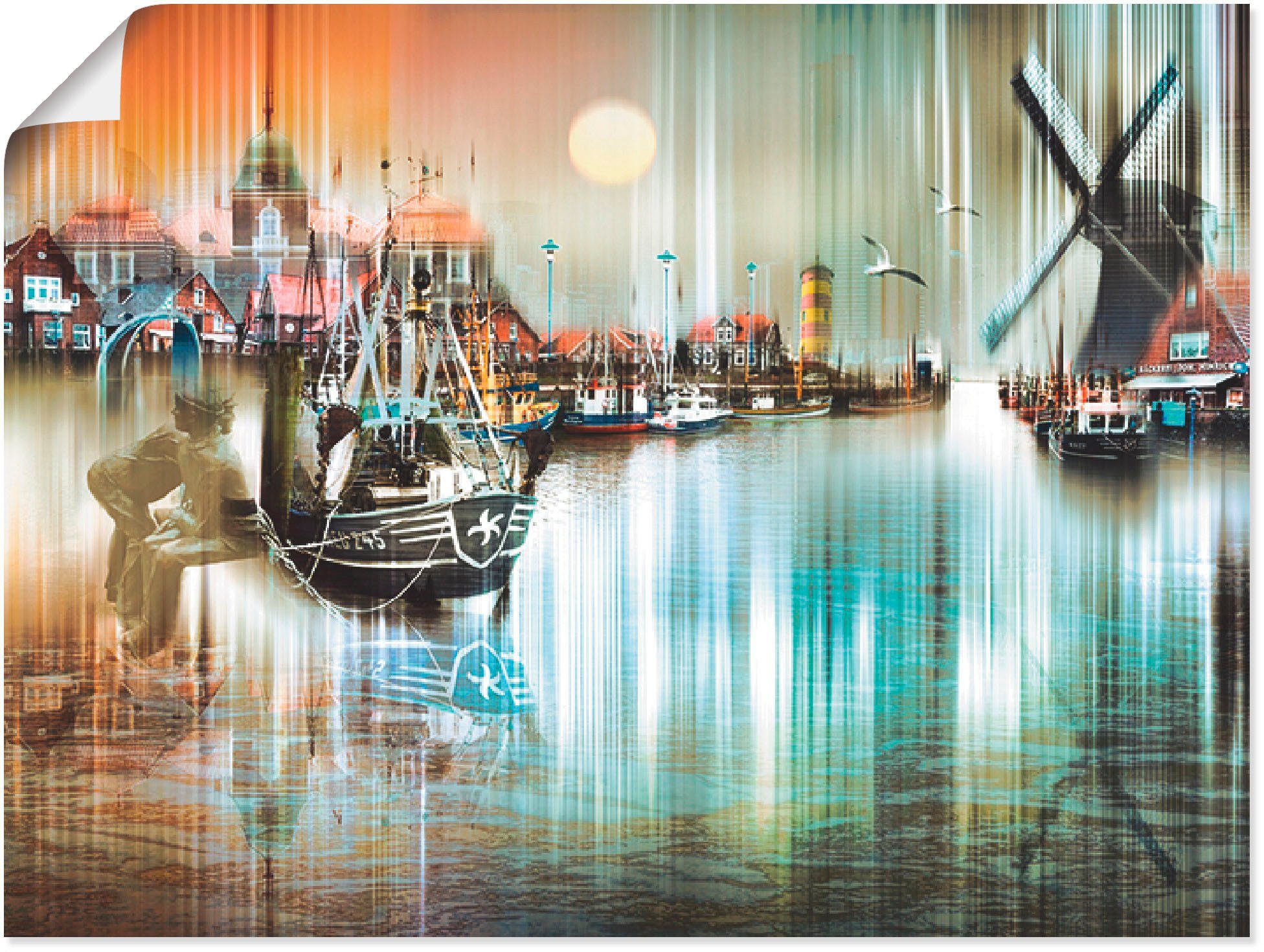 Artland Wandbild Neuharlingersiel Nordsee Collage 04, Architektonische Elemente (1 St), als Leinwandbild, Poster in verschied. Größen