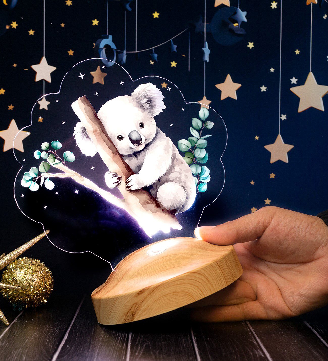 Geschenkelampe LED Nachttischlampe Koala 3D Nachtlicht günstig online kaufen