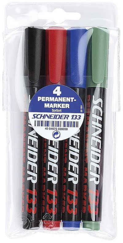 Schneider 4 Schneider Maxx 133 Permanentmarker farbsortiert 1,0 - 4,0 mm Tintenpatrone