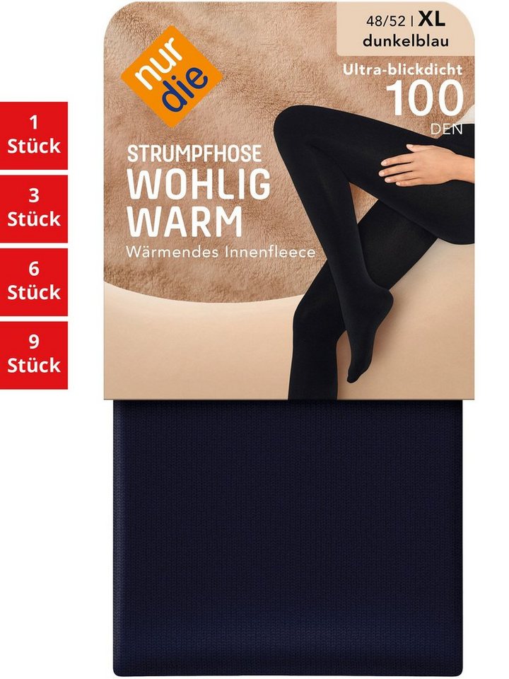 Nur Die Feinstrumpfhose Wohlig-Warm 100 DEN Damen (1er/3er/6er/9er Pack 1 St)  nylon blickdicht opaque Fein-strumpfhose frauen multi-pack seidenmatt