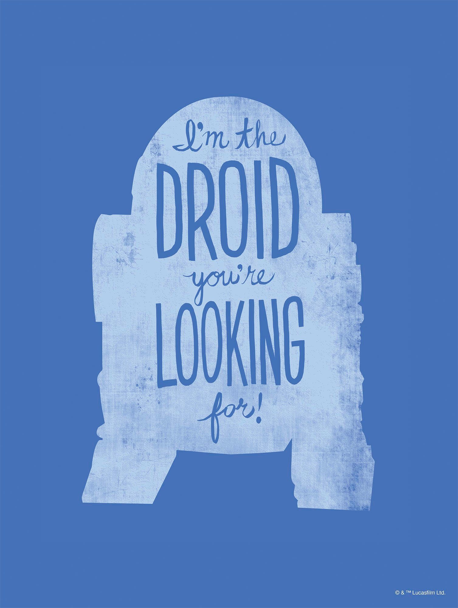 Komar Bild Star Wars Silhouette Quotes R2D2, Disney (1 St), Wandbild zur Dekoration im Kinderzimmer - ohne Rahmen