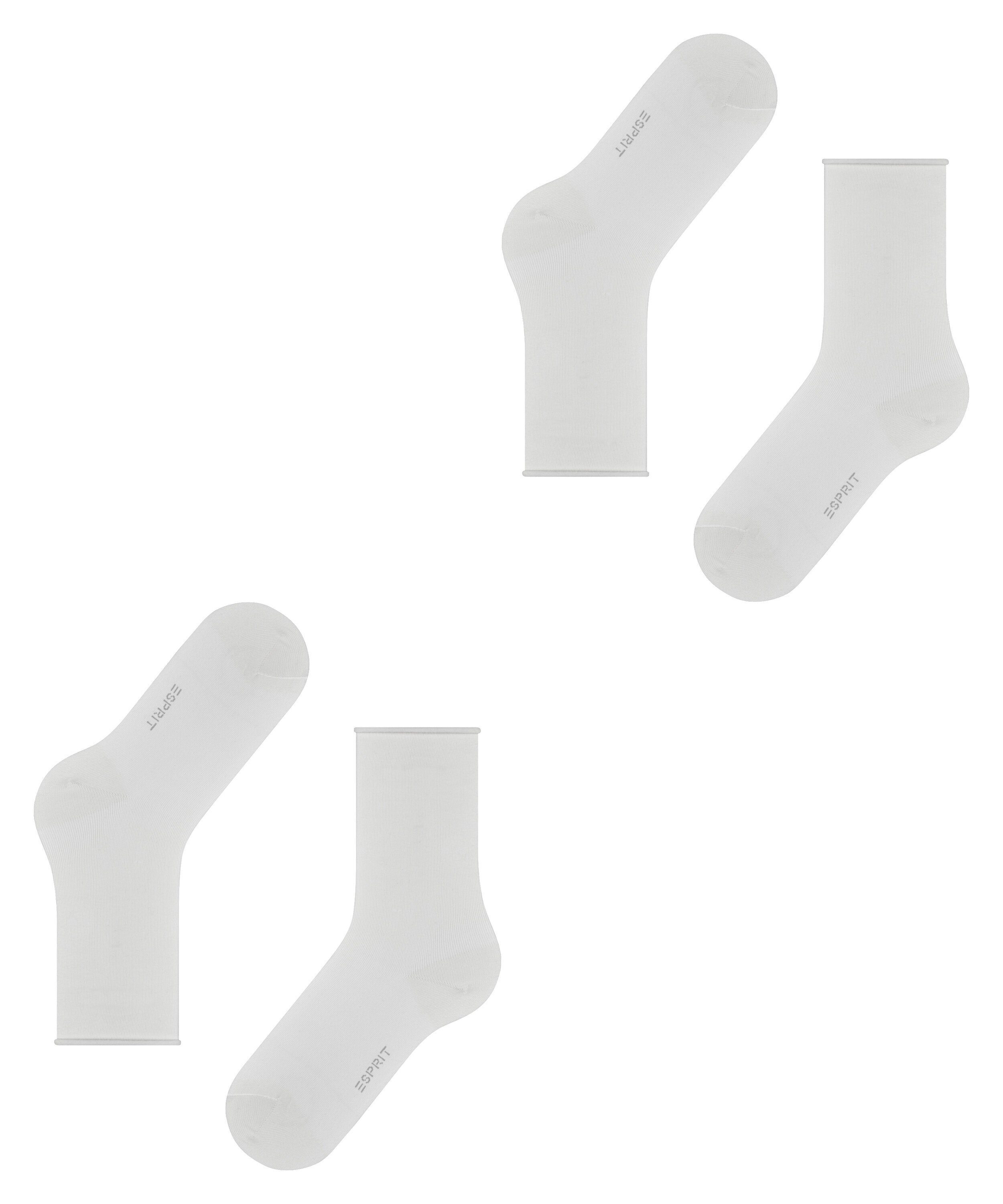 Esprit 2-Pack (2000) Basic white Socken Pure (2-Paar)