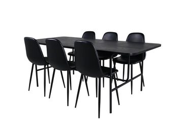 ebuy24 Essgruppe UnoBL Essgruppe Esstisch schwarz und 6 Polar Esszi, (7-tlg)