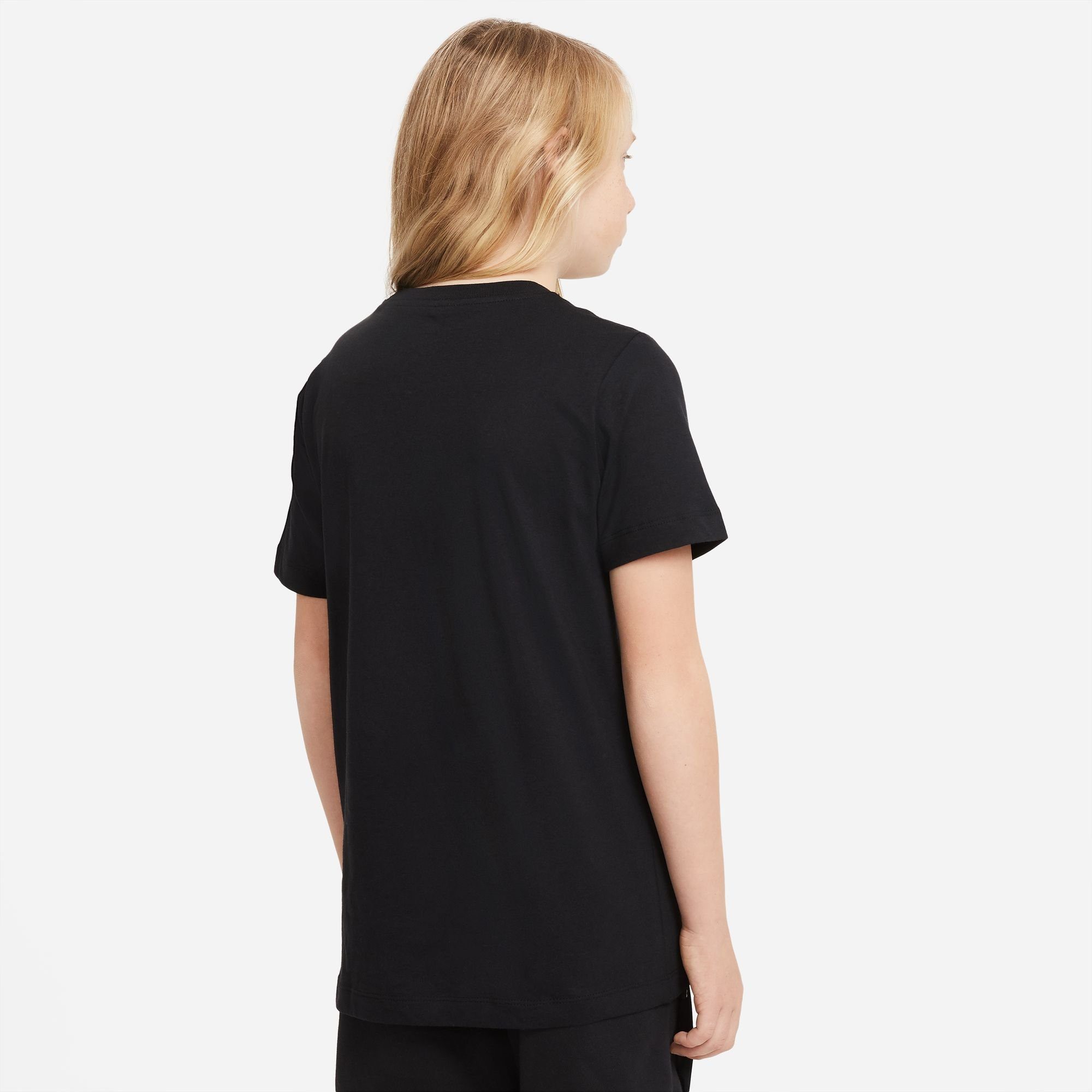 schwarz-grau-weiß T-SHIRT KIDS' BIG T-Shirt COTTON Nike Sportswear