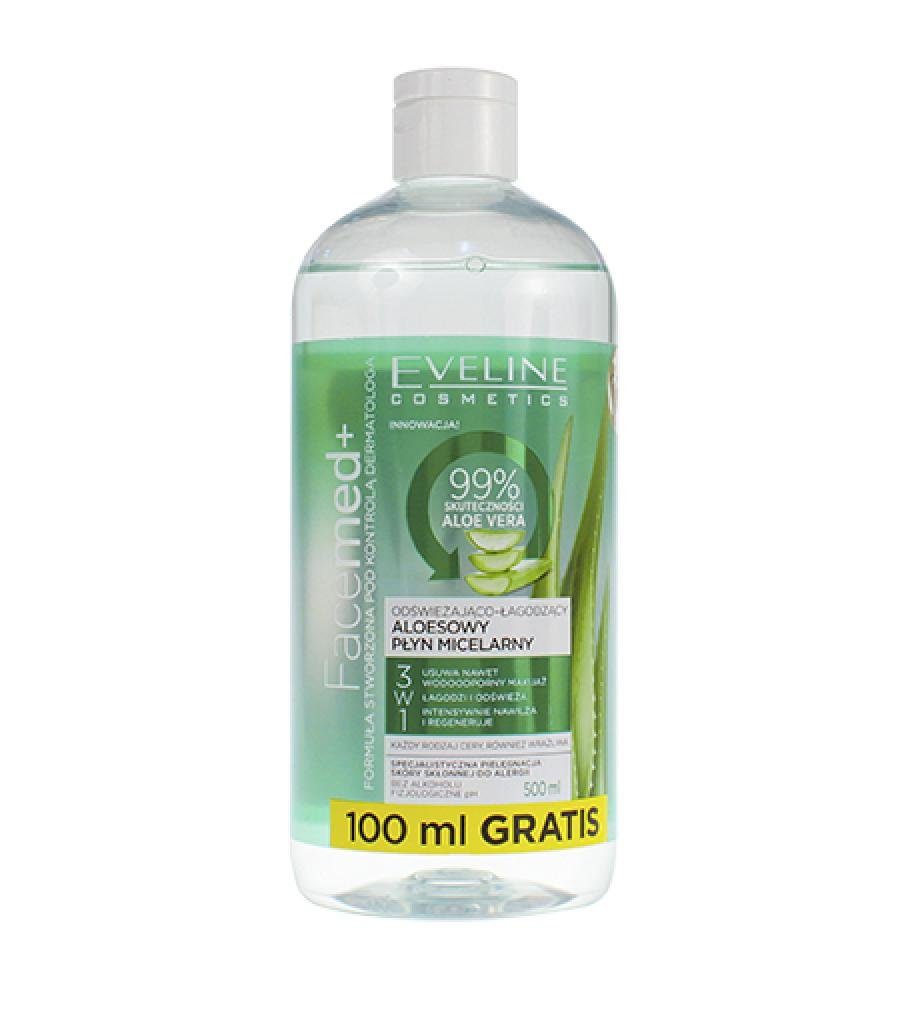 Eveline Cosmetics Gesichtswasser Eveline Cosmetics Facemed+ Mizellenwasser  mit Aloe vera 3in1 400 ml