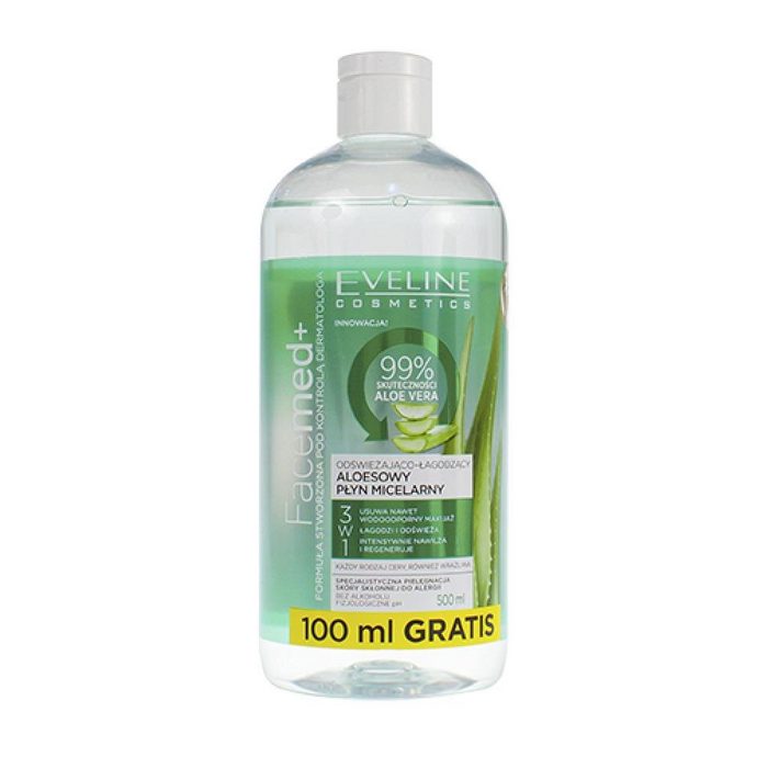 Eveline Cosmetics Gesichtswasser Eveline Cosmetics Facemed+ Mizellenwasser mit Aloe vera 3in1 400 ml