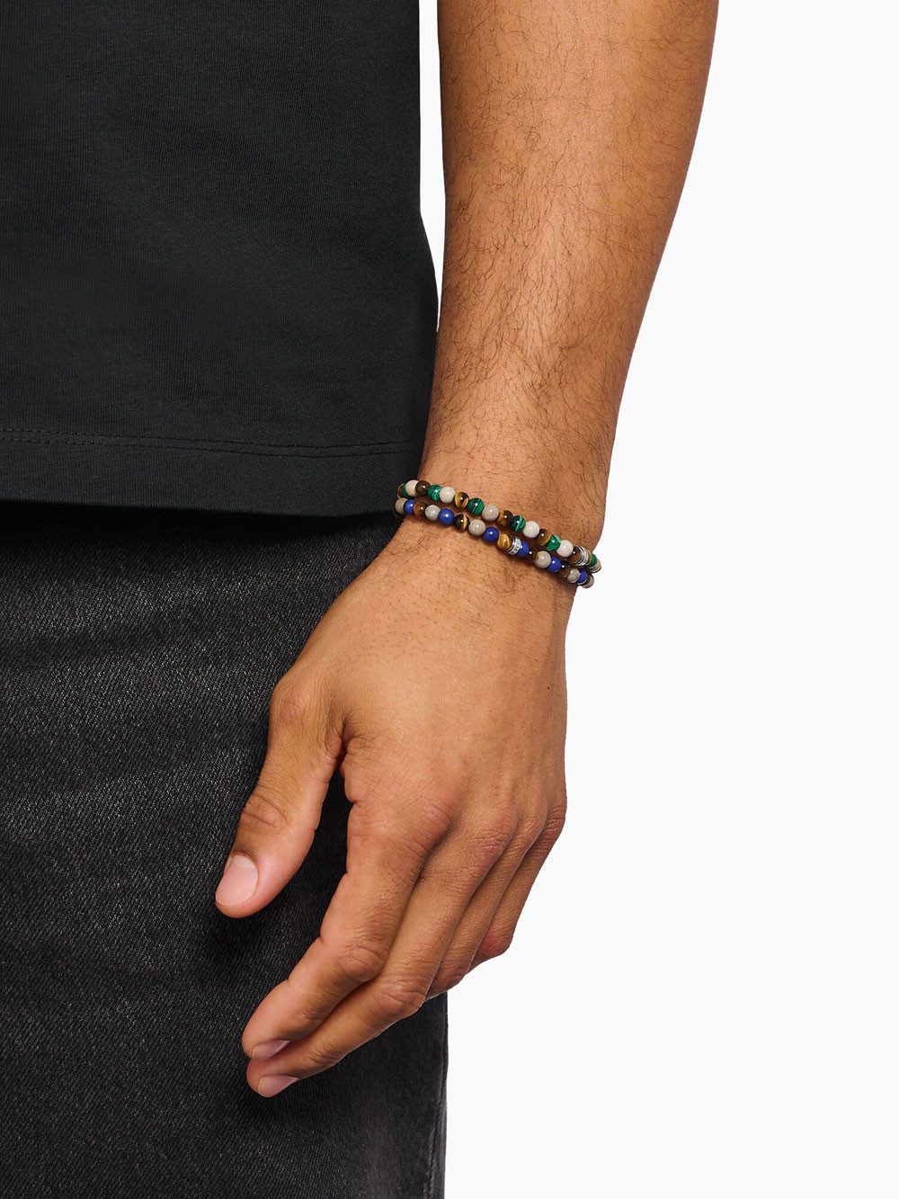 THOMAS SABO Armband Thomas Sabo A2183-468-7-L19 Unisex Bead Armband in Erd- und Grüntöne