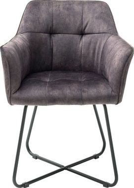 MCA furniture Esszimmerstuhl Panama (Set, 2 St), Vintage Veloursoptik mit Keder, Stuhl belastbar bis 120 Kg