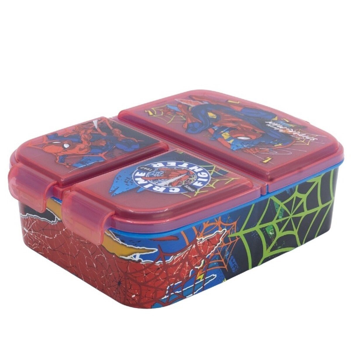 Spiderman Lunchbox Spiderman Kinder Brotdose Lunchbox mit 3 Fächern & tollem Design, 100% Kunststoff, (1-tlg)
