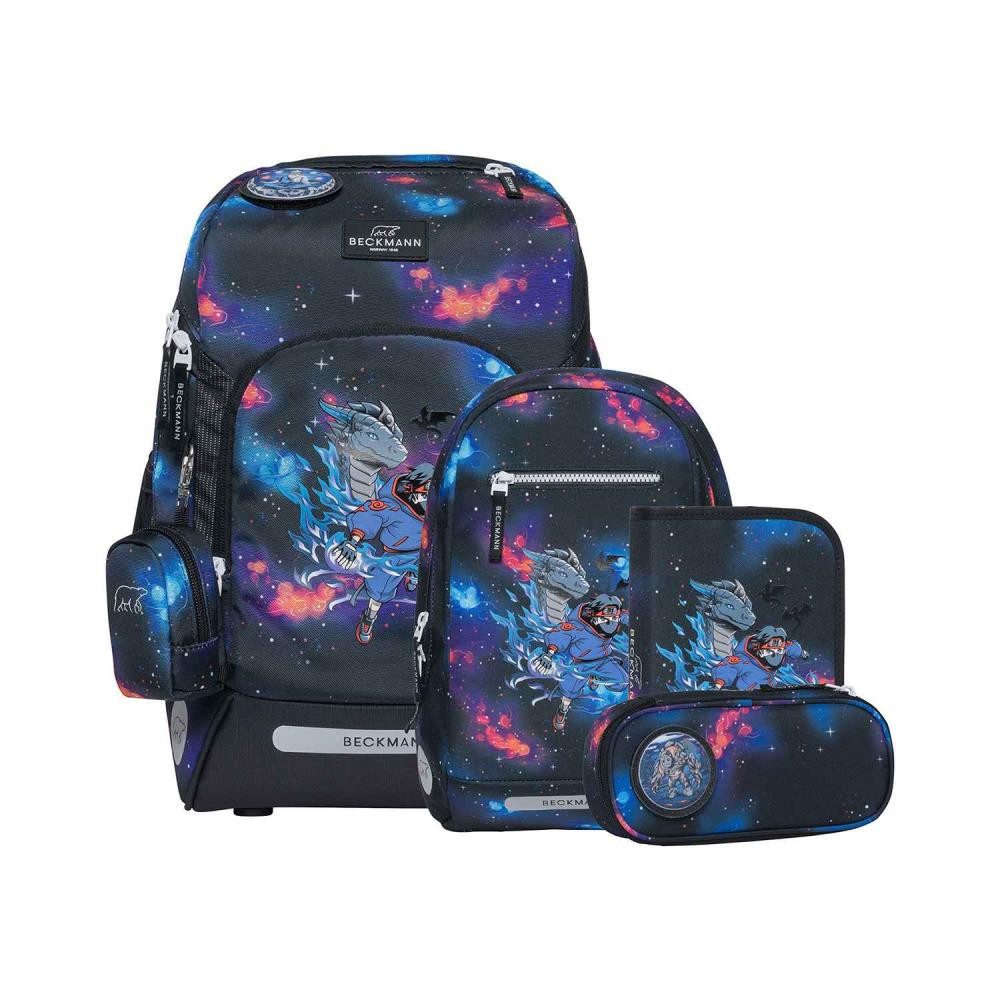 Beckmann Schulrucksack Active Air (6tlg., inkl. Sportrucksack, Federmappe, Schlamperetui, Regenhülle, Buttons)