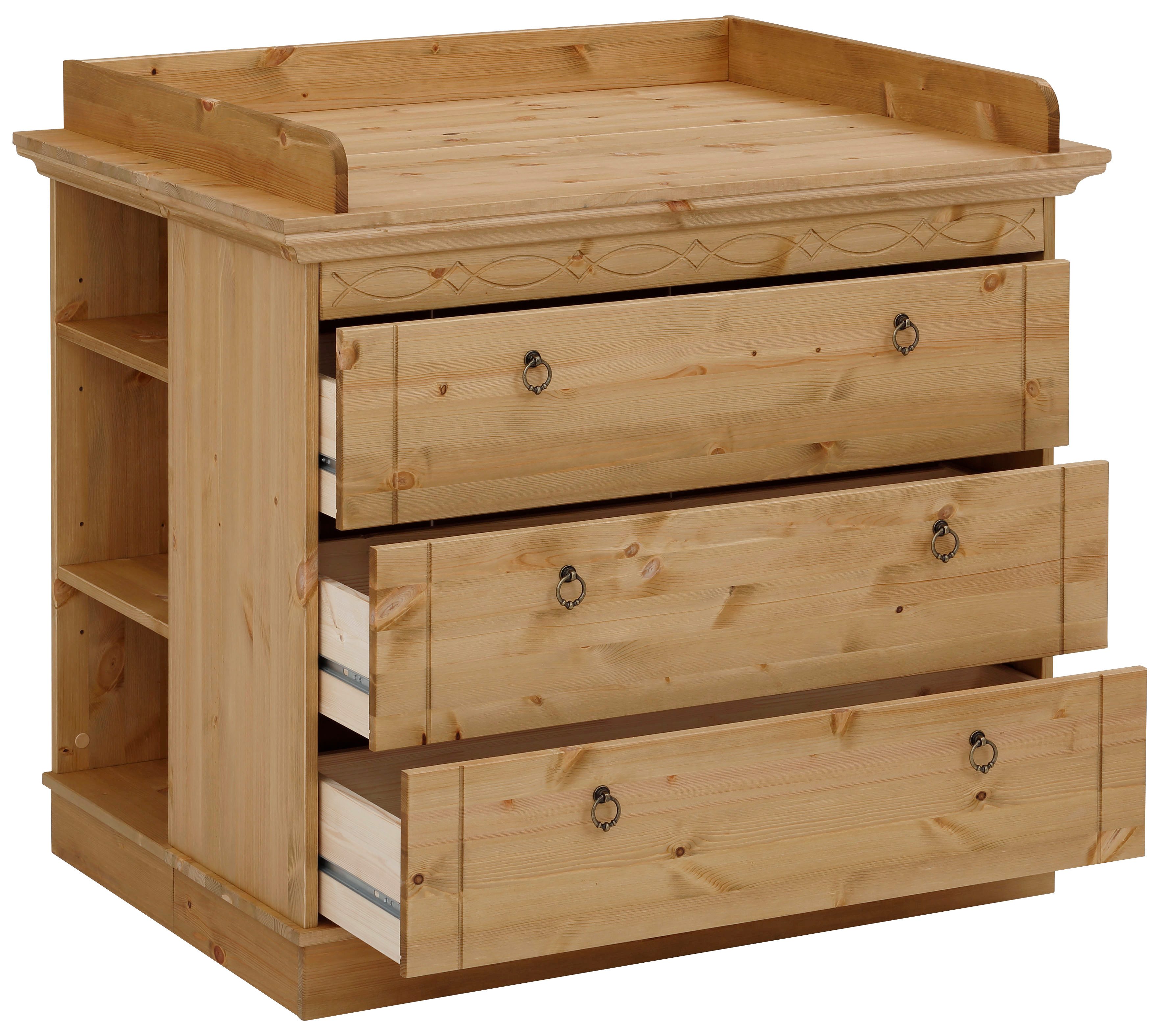 OTTO home Wickelkommode Indra, Landhausstil, viel Stauraum, FSC® zertifiziertes Massivholz, inklusive Unterbauregal und Aufsatz