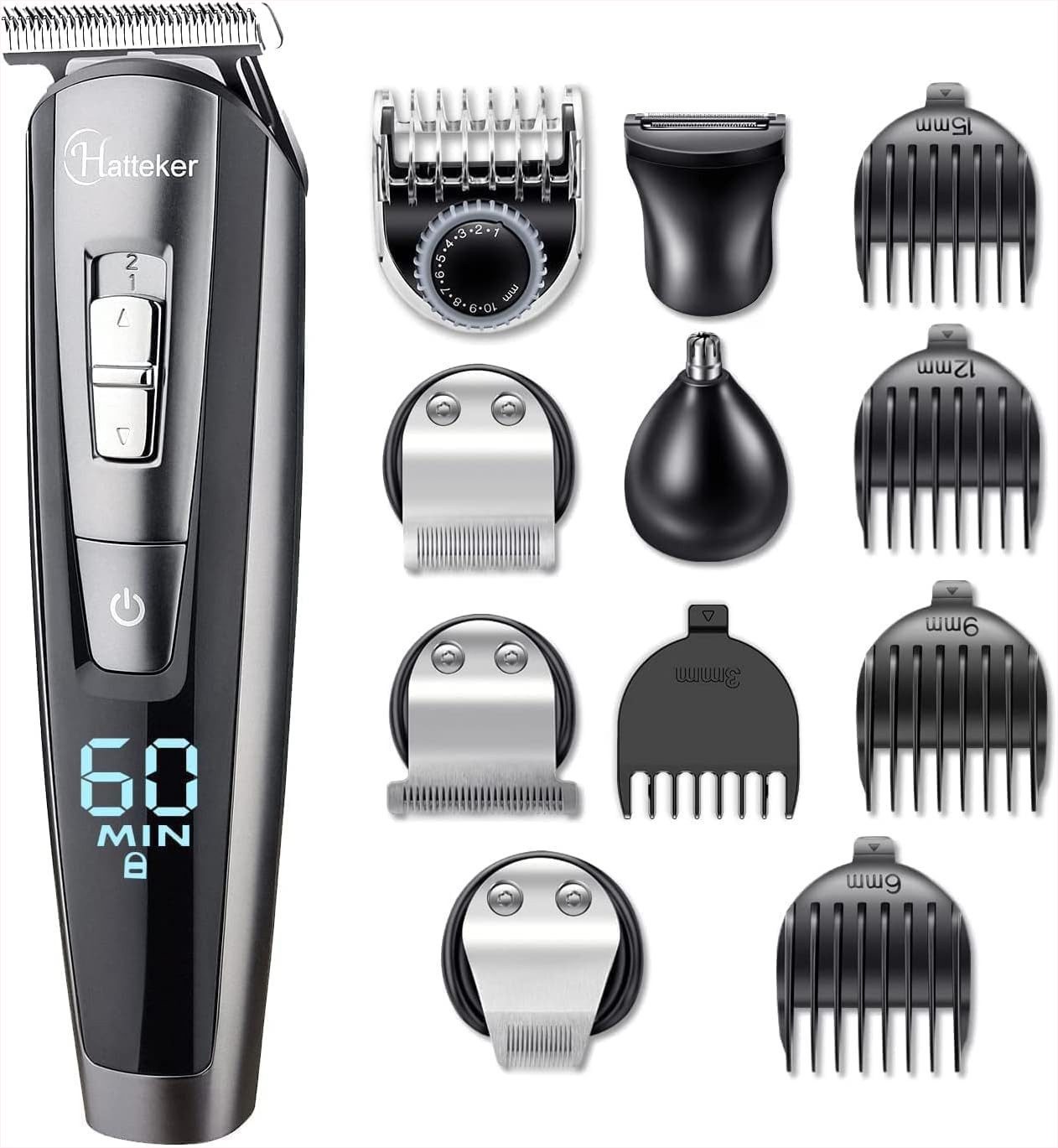 Scttomon Bartschneider RFC588, Haarschneideset Detailtrimmer 5in1 Schwarz