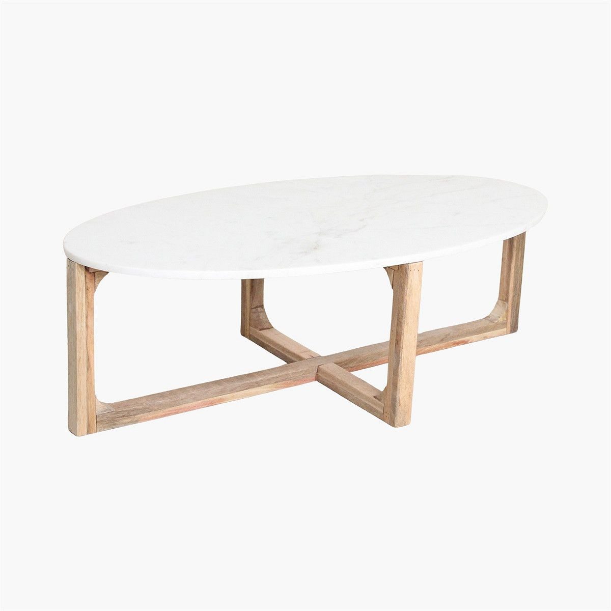 Raw Materials Amsterdam Couchtisch Retro Marble Marmor Holz oval