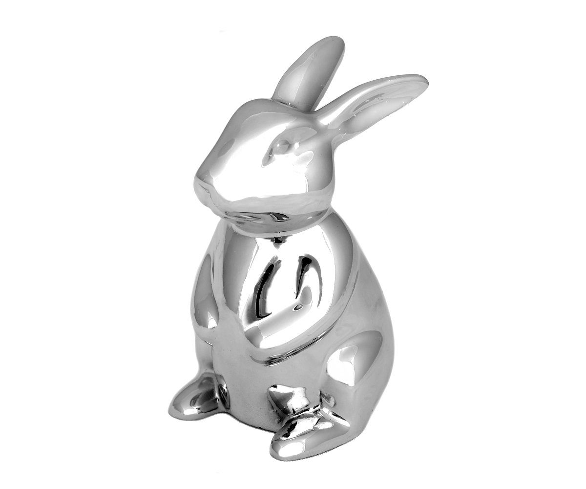 Brillibrum Dekofigur Hasen Figur versilbert Osterhasen Deko Häschen in Silber