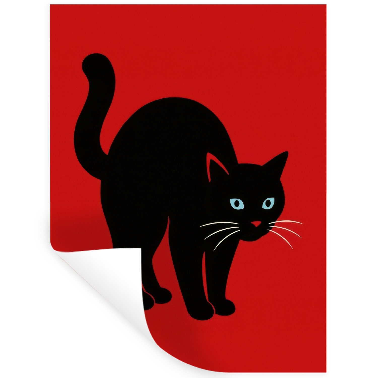 MuchoWow Wandsticker Katze - Schwarz - Schwanz (1 St), Wanddeko, Aufkleber, Wandtattoo, 90x120 cm