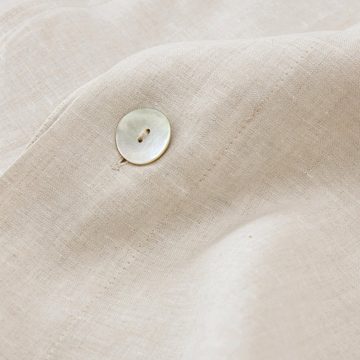Bettbezug Bellvis Bettdeckenbezug aus 100% Leinen - 135x200 cm, Natur, Urbanara (1 St), Schlicht & sanft strukturiert, mit Perlmuttknöpfen, aus reinem Leinen
