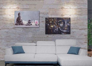 MCW LED-Bild LED-Bild-T-2, Buddha + Kerzen (Set), Mit Timer, Leuchtbild, Ein-/Ausschalter