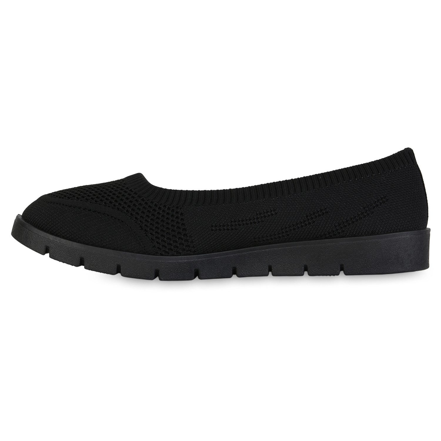 VAN HILL 841603 Sneaker Ballerinas Damen Sportliche Ballerinas Bequeme Strick Profil-Sohle