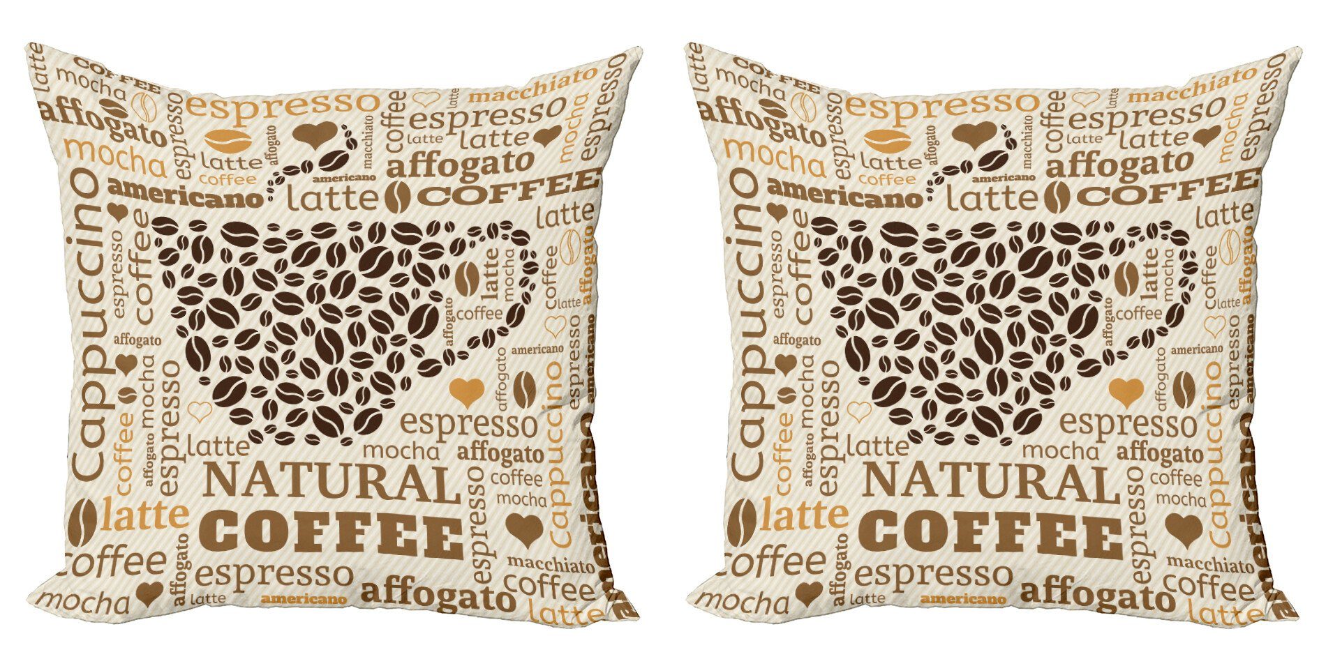 Kissenbezüge Modern Accent Doppelseitiger Digitaldruck, Abakuhaus (2 Stück), Küche Latte Affogato Kaffee