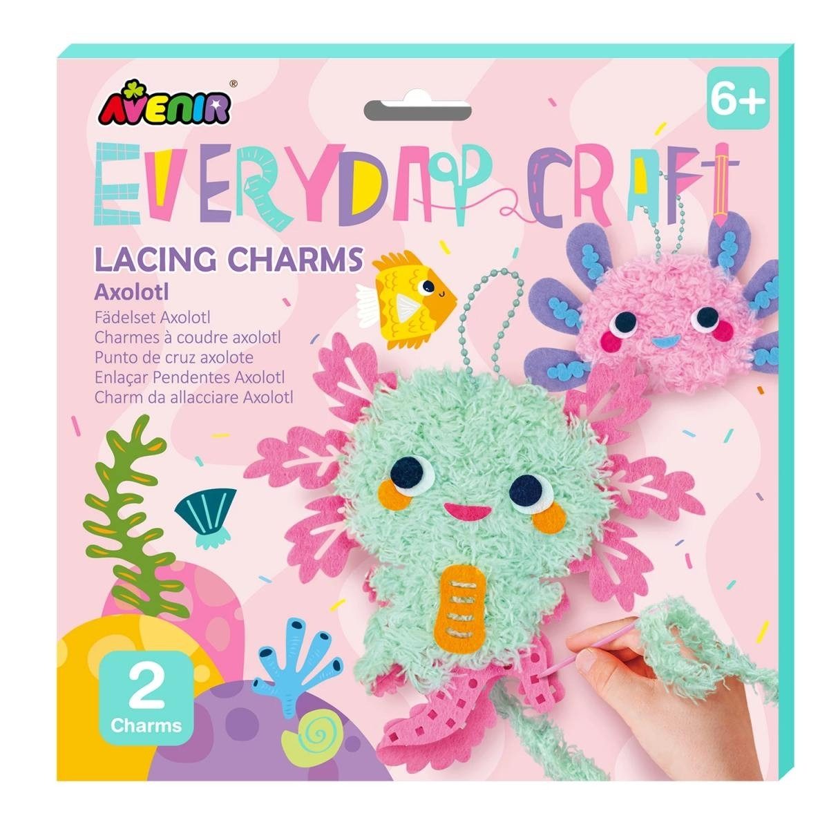 Avenir Kreativset Fädelset Axolotl Filz Anhänger DIY Bastelset ab 6 Jahre